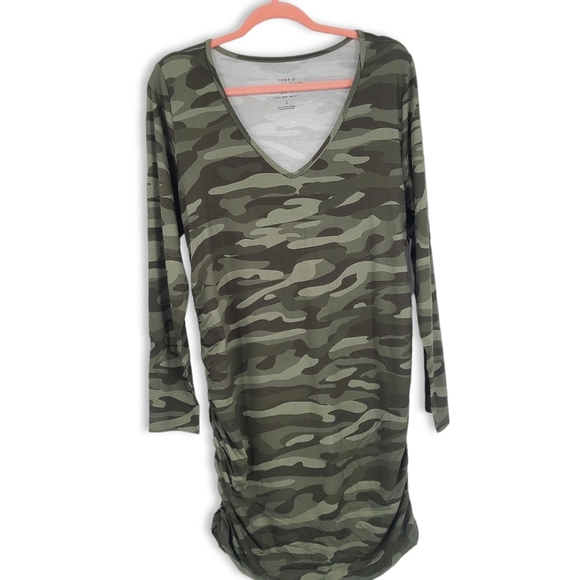 NWOT Torrid Olive Camo Long Sleeve Tunic - Picture 2 of 11